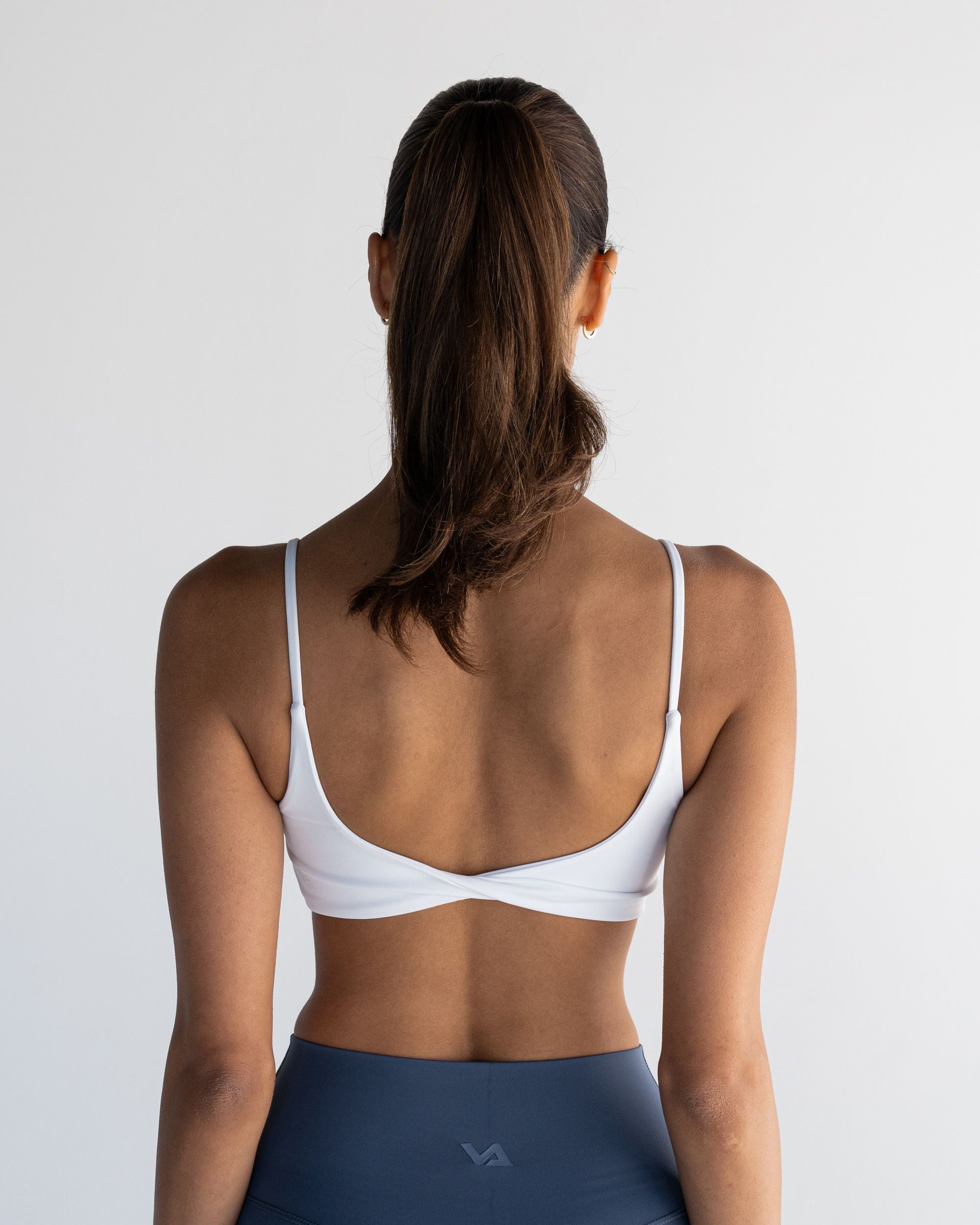 White Twist Crop - Back View