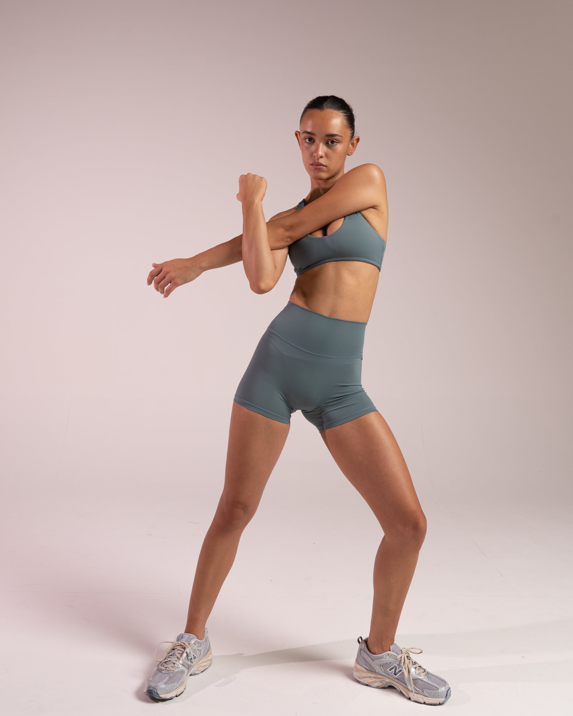 Moss Green 4" Shorts - Front View