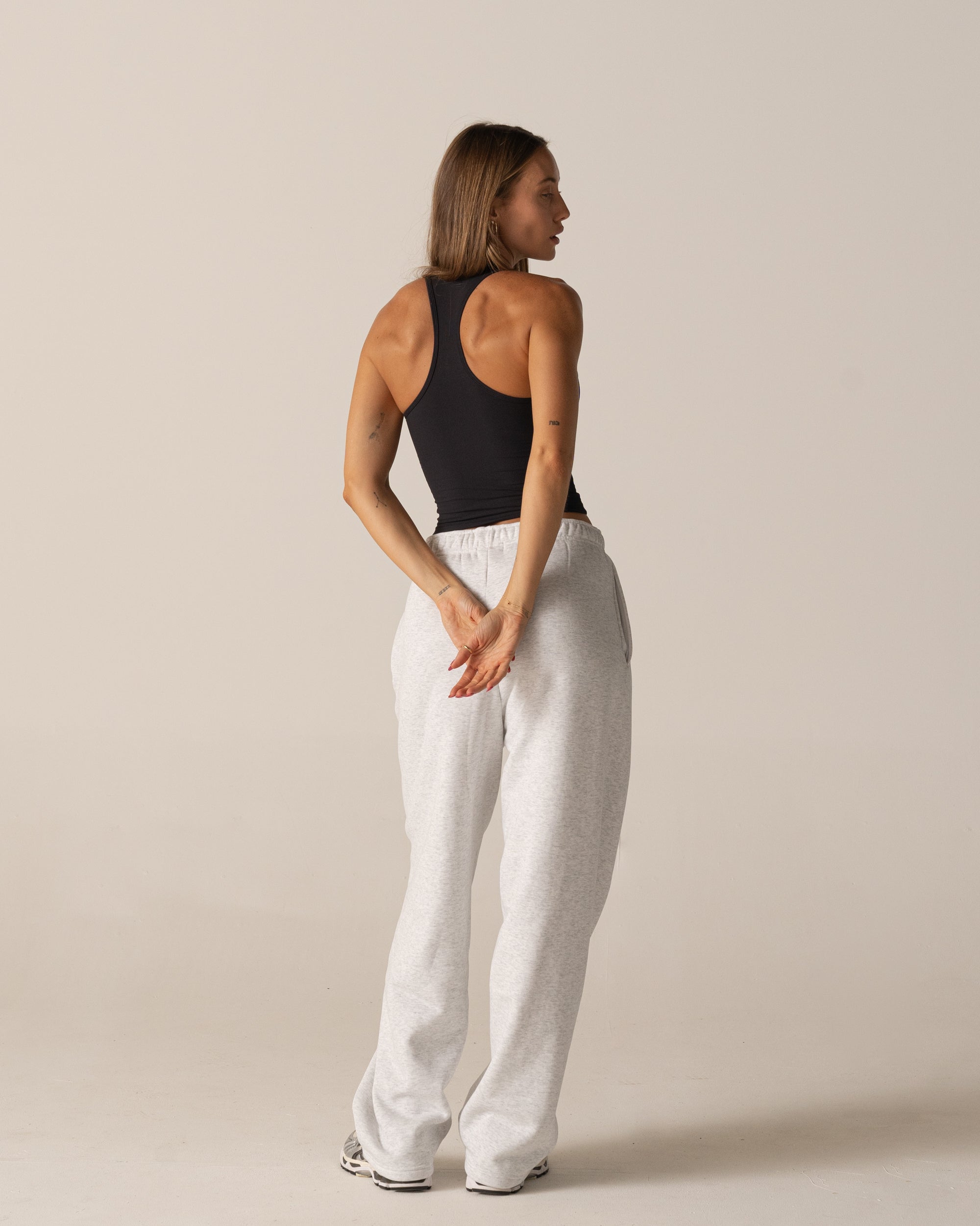 Marl Grey Star Training Straight Leg Sweatpants - Back View