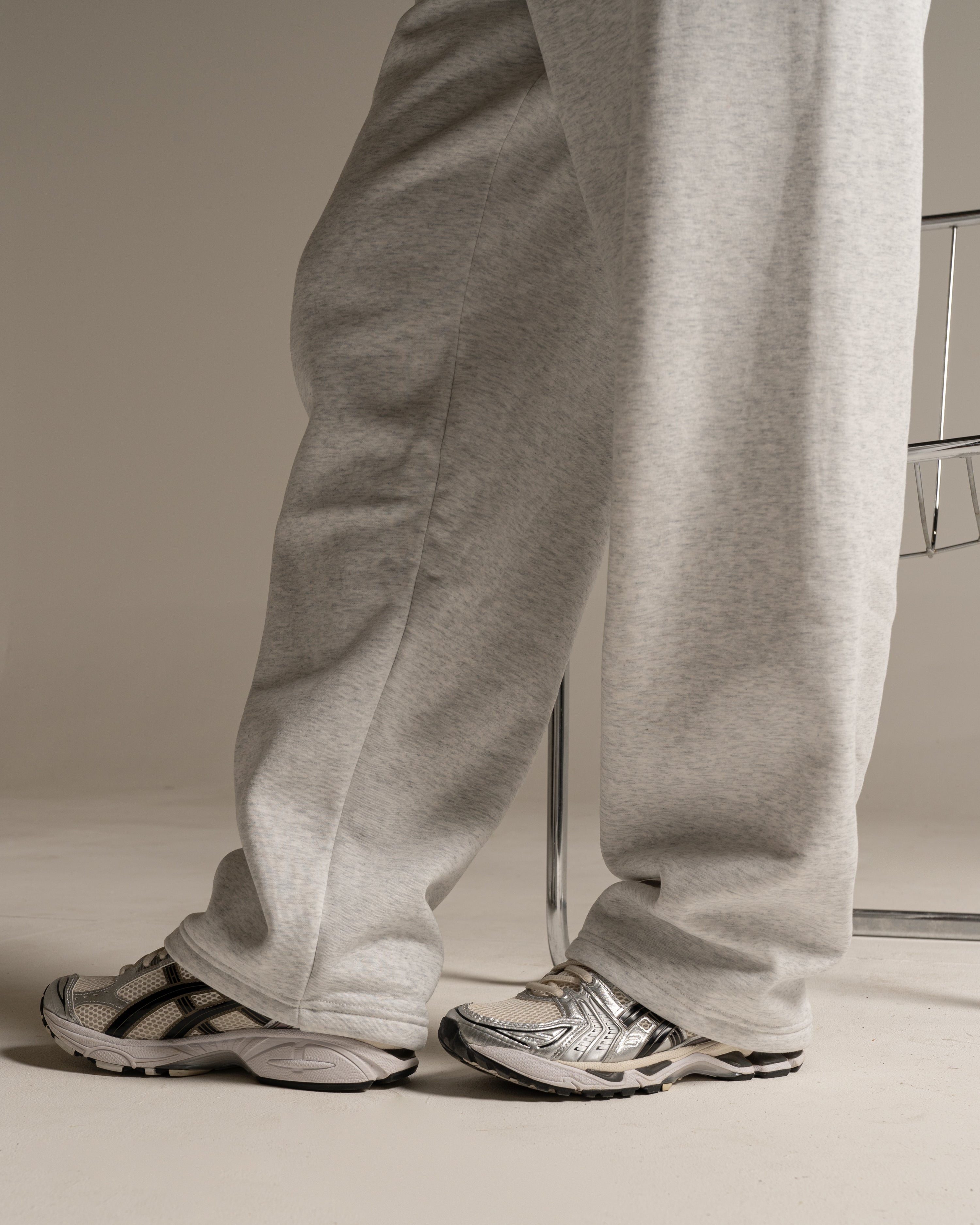 Marl Grey Star Training Straight Leg Sweatpants - Side View