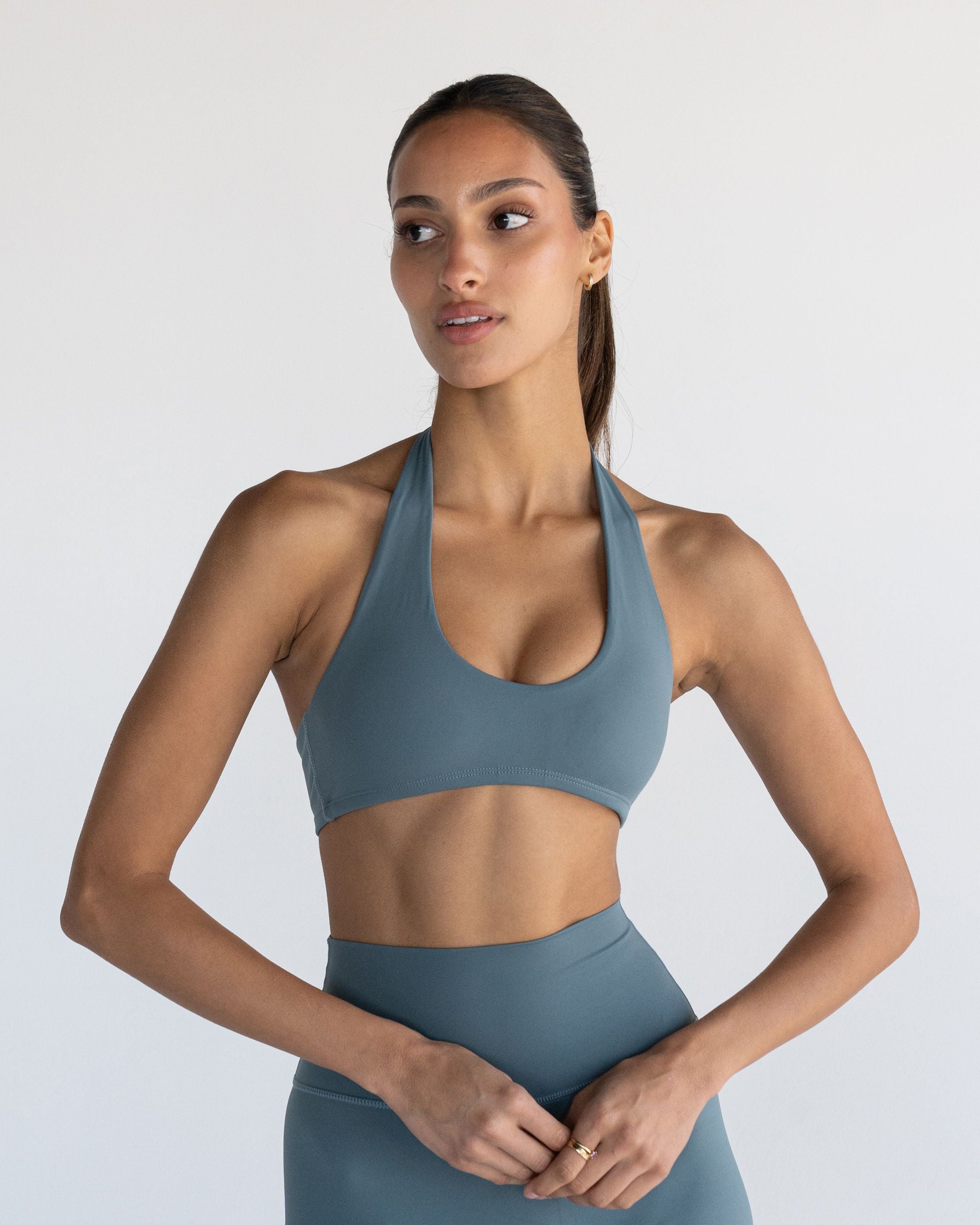 Moss Halter Crop - Front View