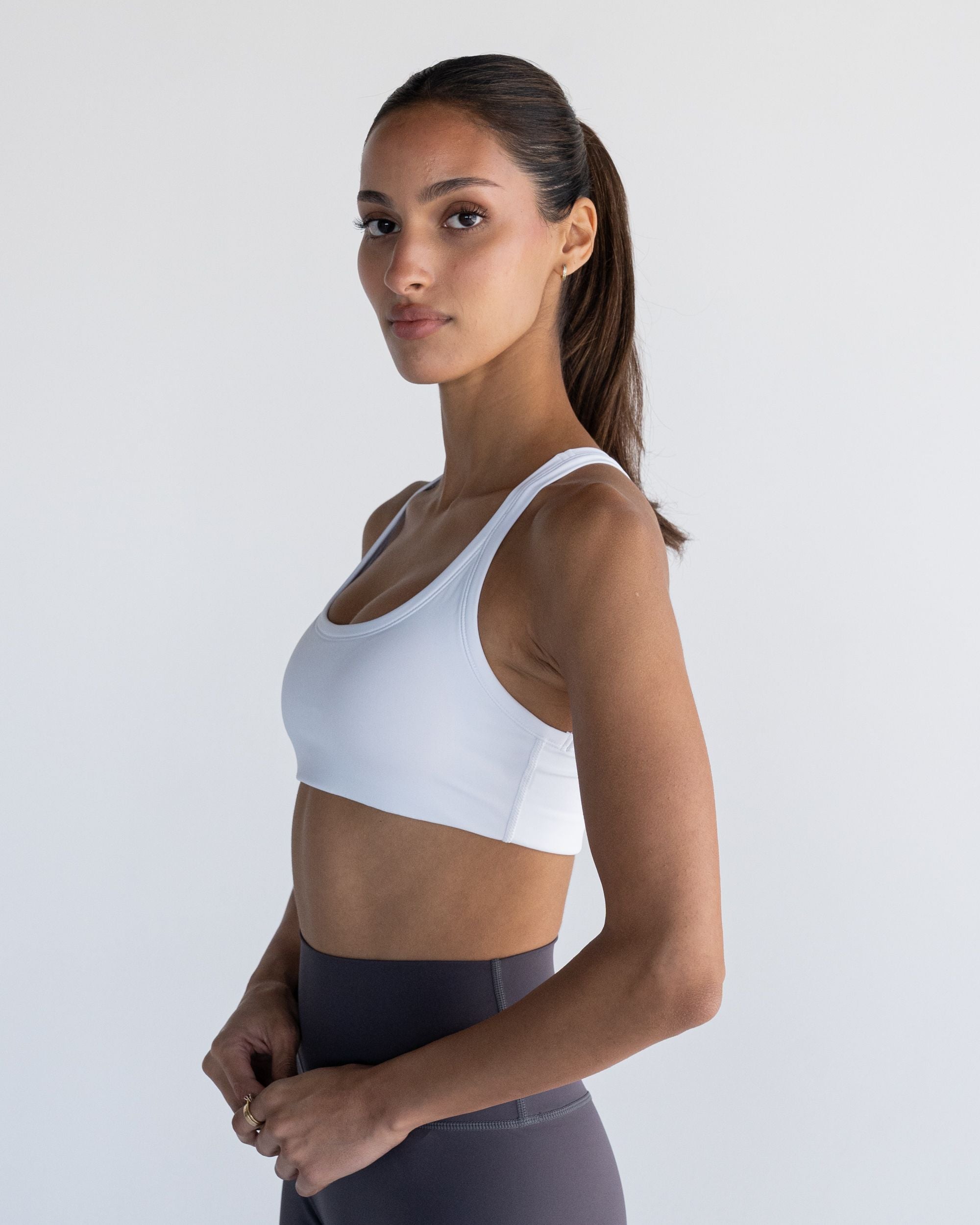 White Racer Crop - Side View