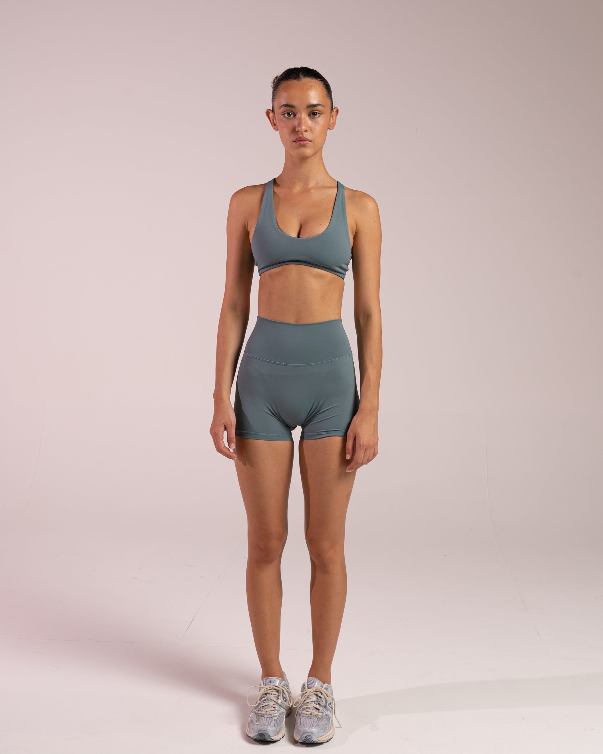 Moss Green 4" Shorts - Front View