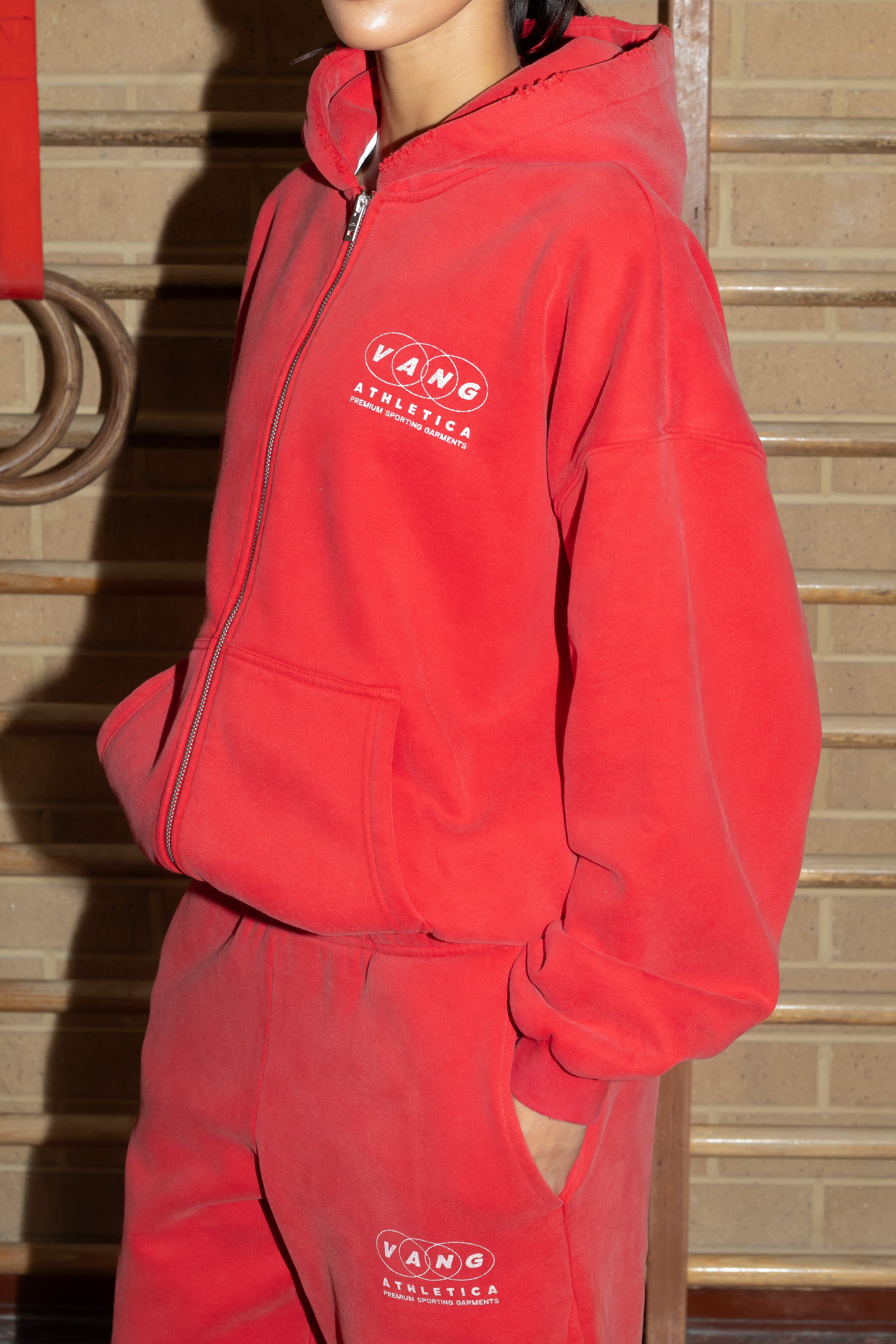 VA Rings Zip Up Hoodie - Red