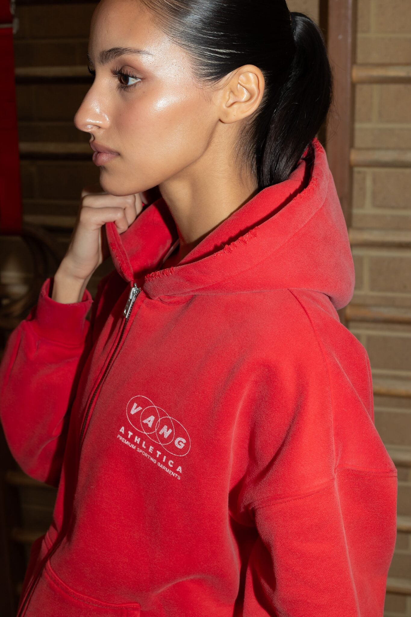 VA Rings Zip Up Hoodie - Red