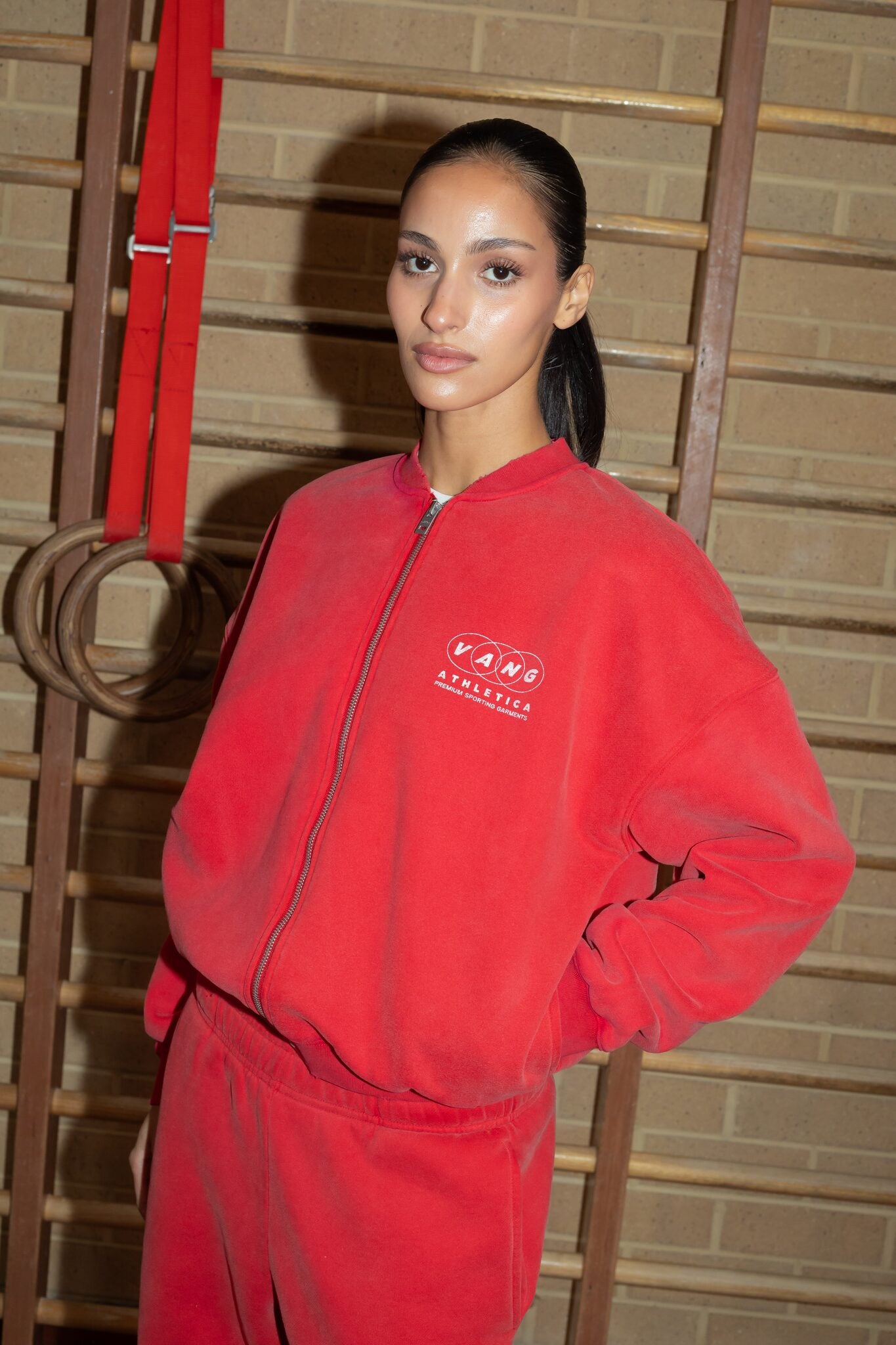 VA Rings Bomber Zip Up - Red