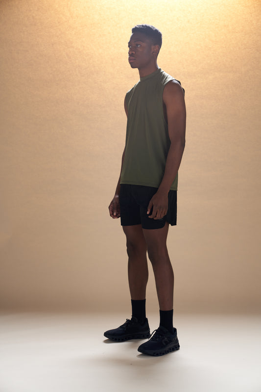 Performance Muscle Tank - Olive Green