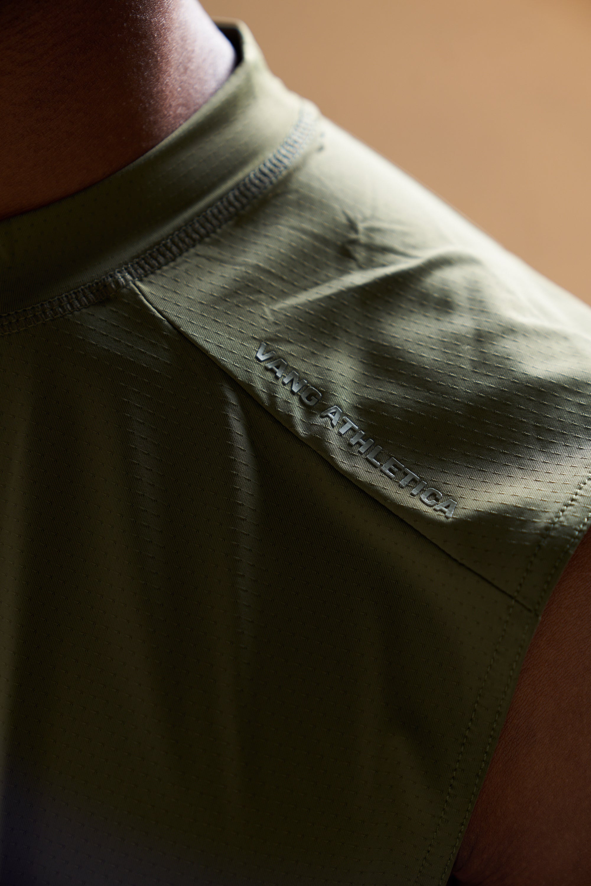 Olive Green Performance Muscle Tank - Front View