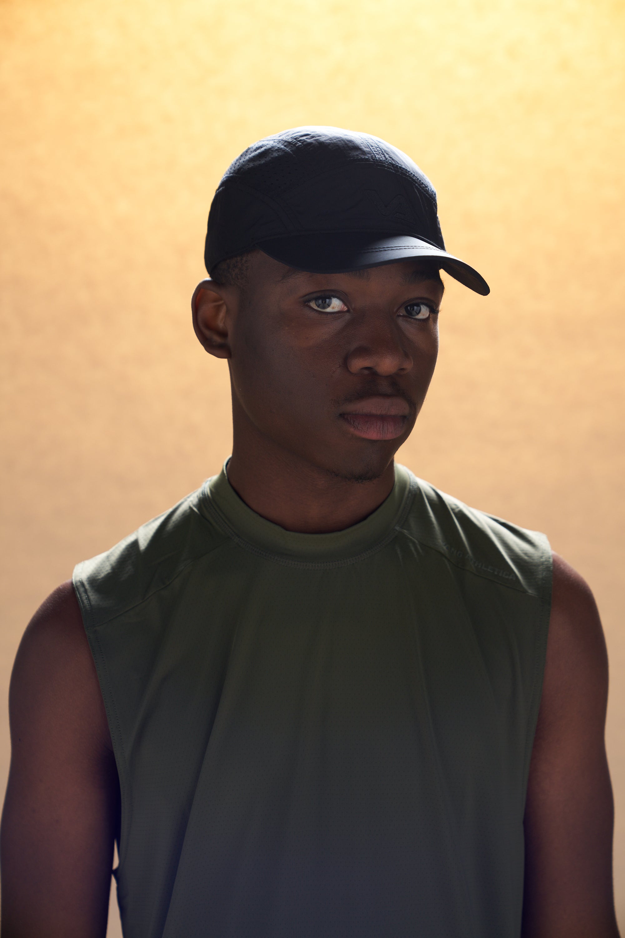 Olive Green Performance Muscle Tank - Front View