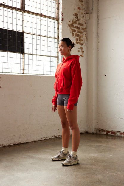 Star Training Zip-Up Hoodie - Red