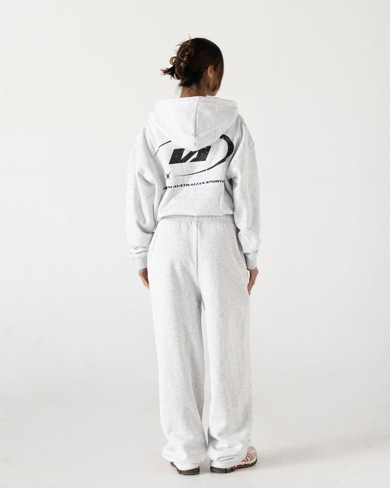 Marl Grey Straight Leg Sweatpants - Back View