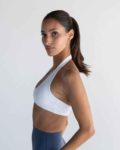 Halter Crop - White