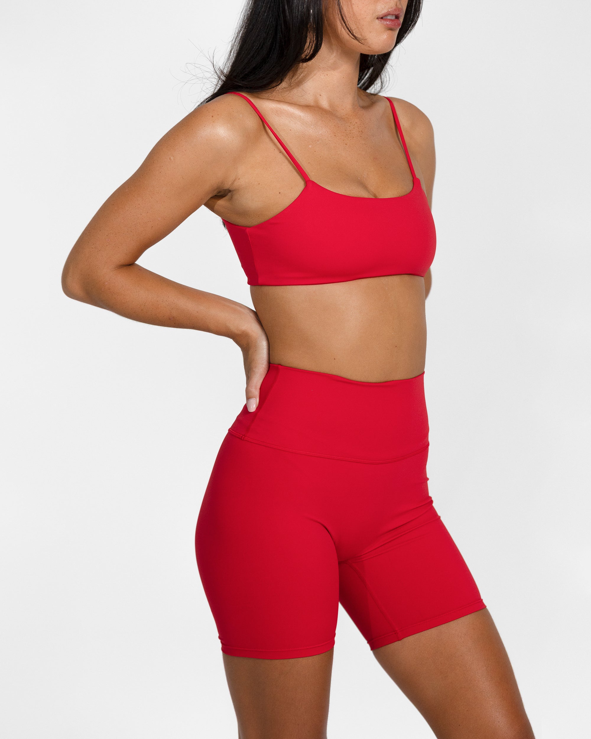 Sunset Red Twist Crop - Front View