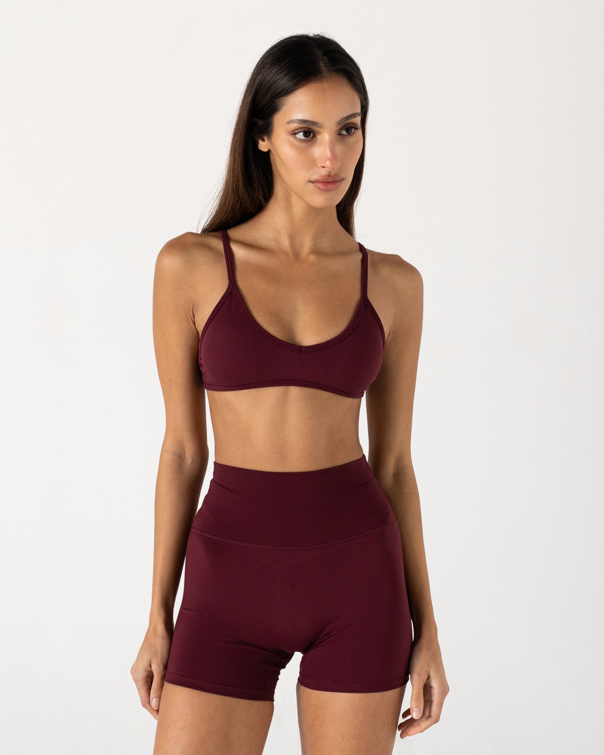 Burgundy Ella Crop - Front View