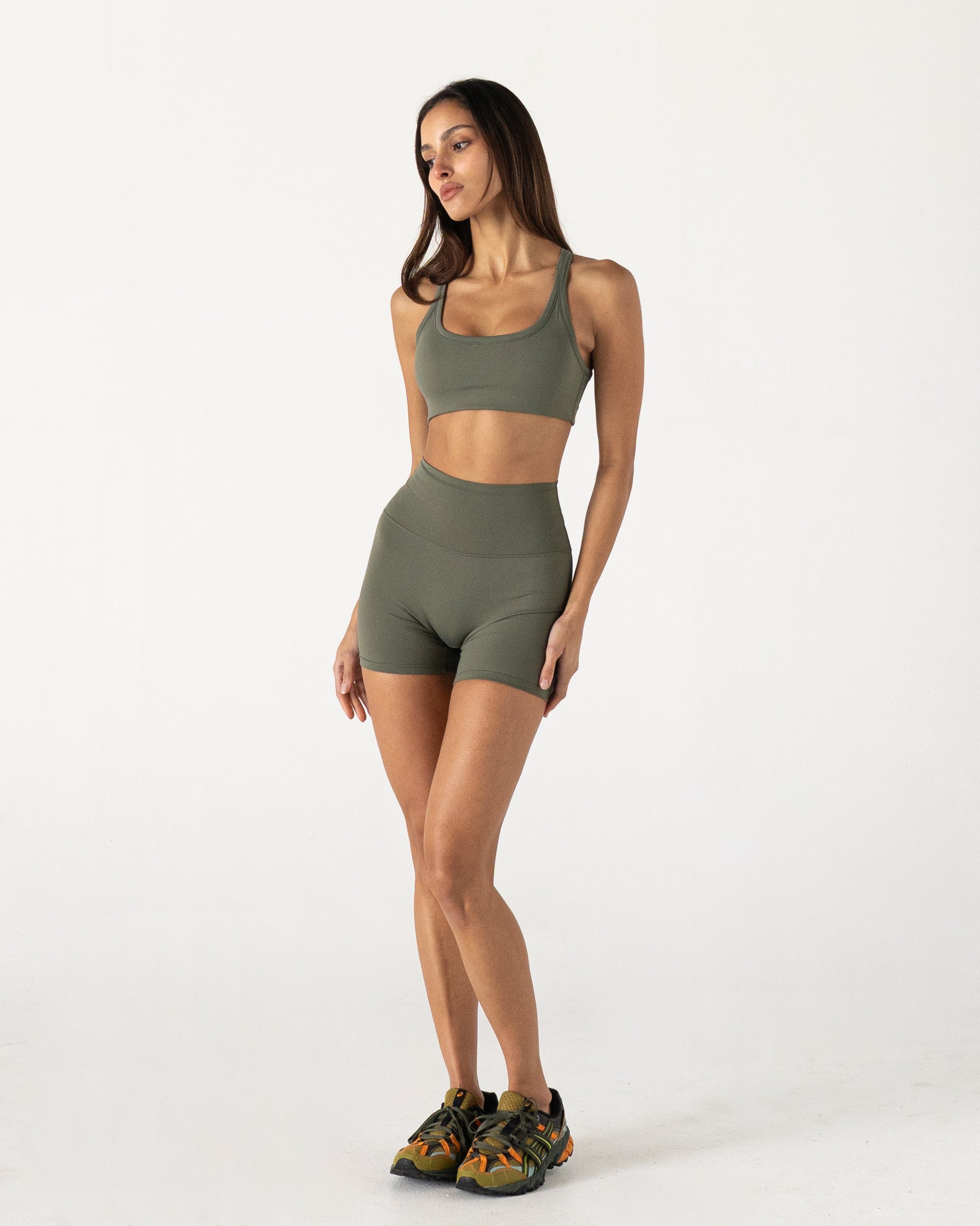 Olive Racer Crop - Front View