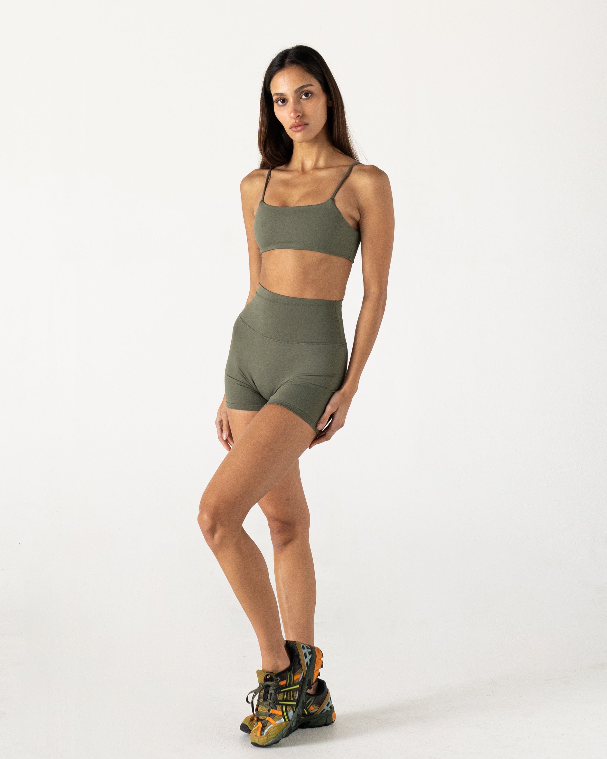 Olive Twist Crop - Side View