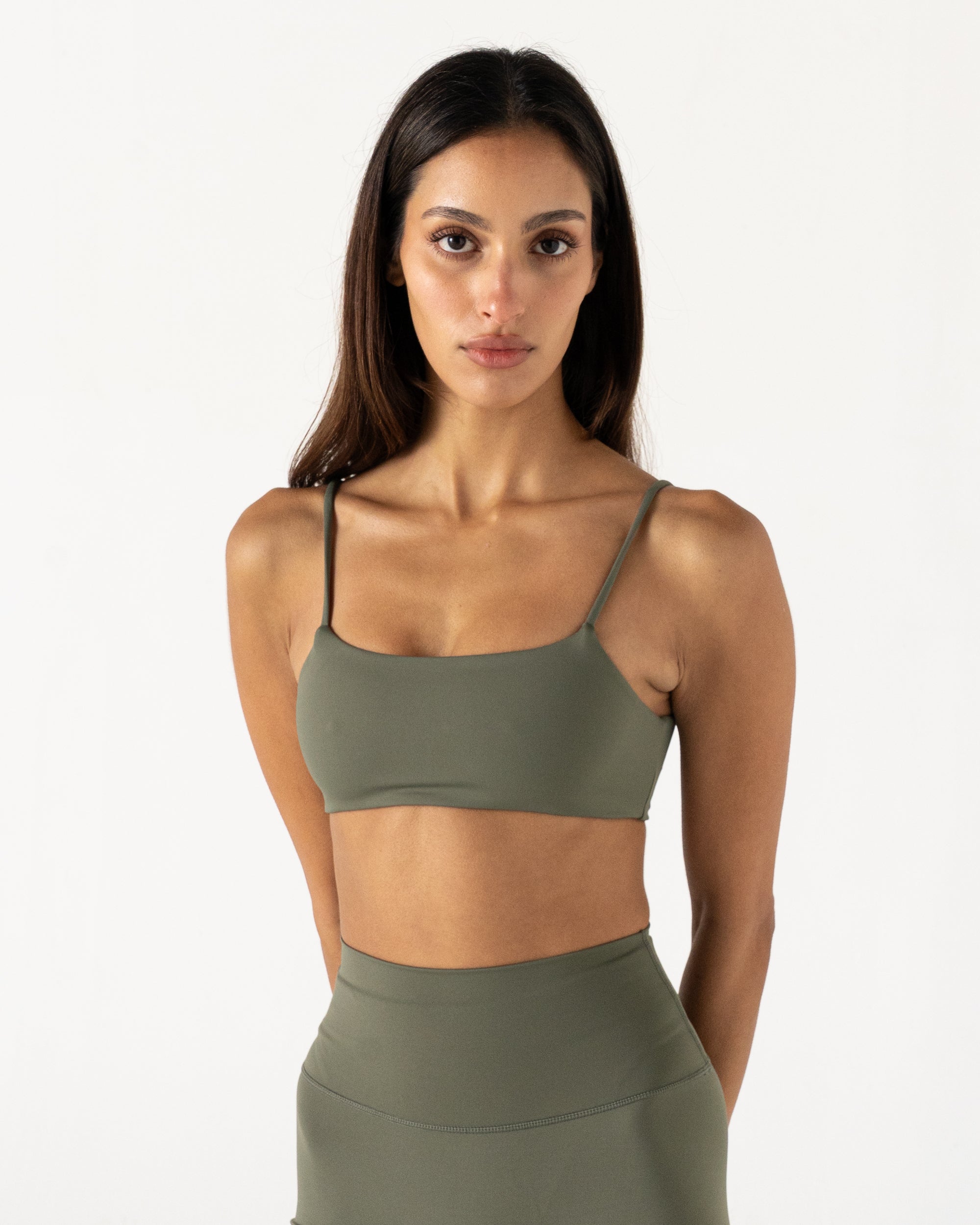 Olive Twist Crop - Front View