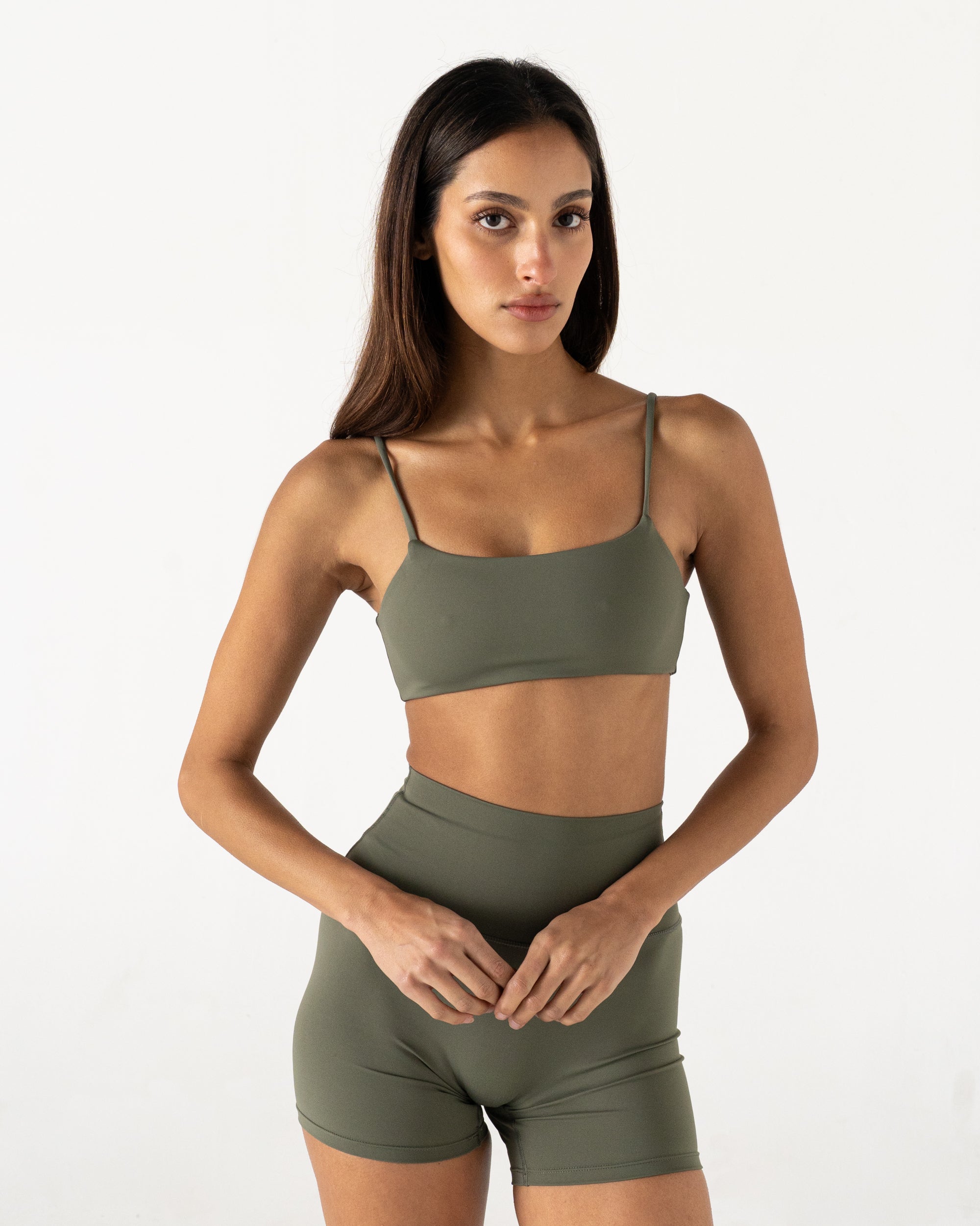 Olive Twist Crop - Front View