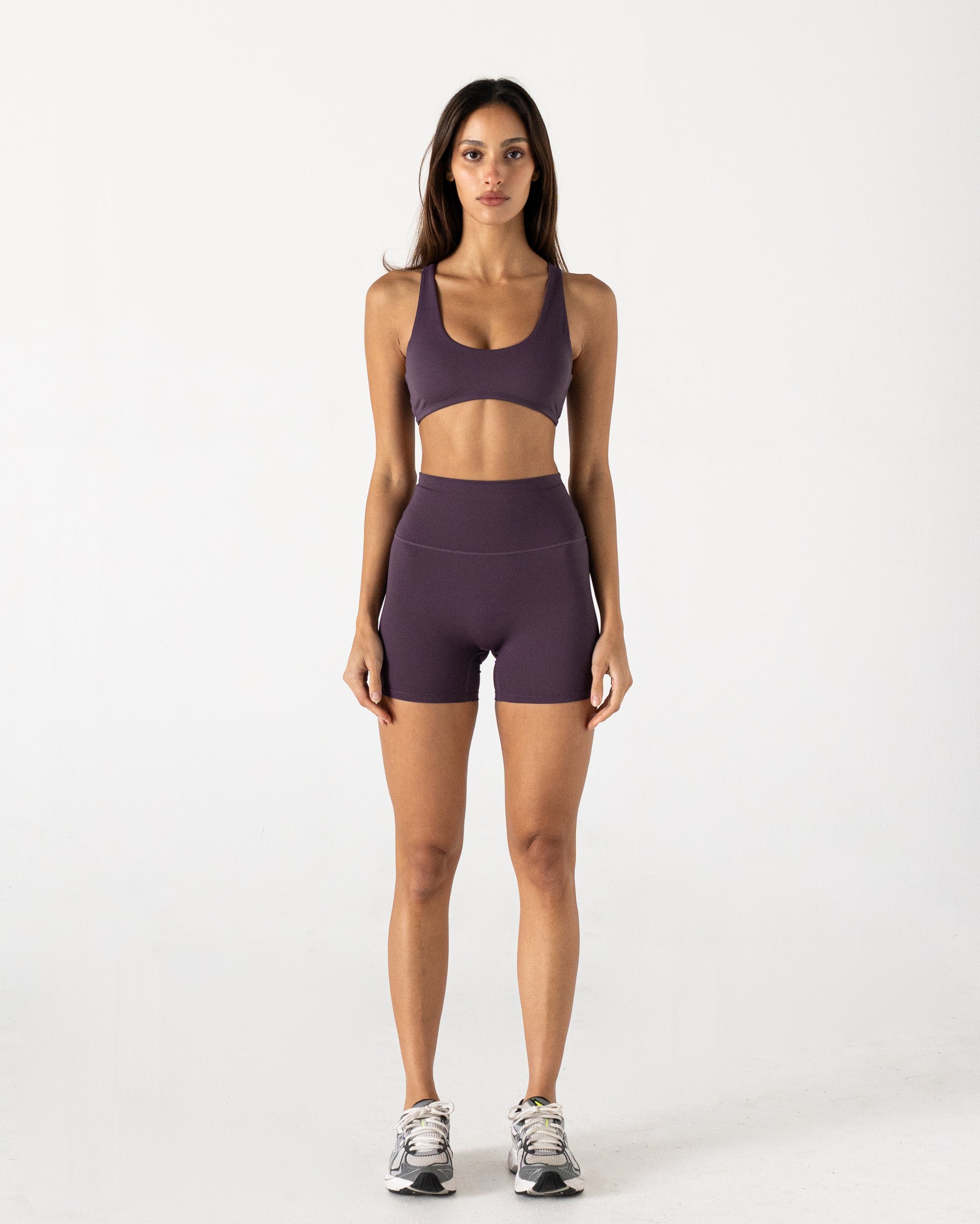 Plum 4" Shorts - Front View
