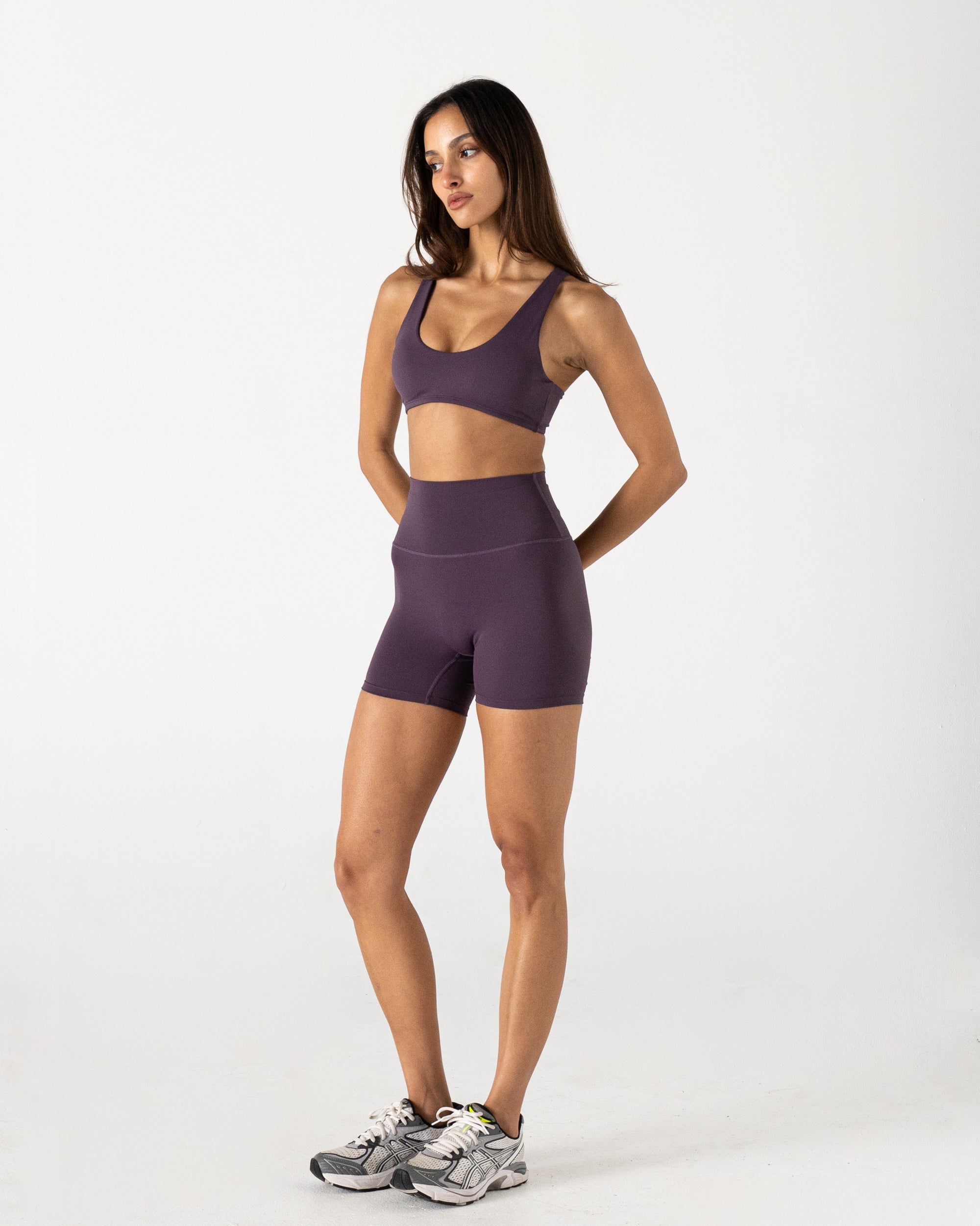 Plum 4" Shorts - Side View