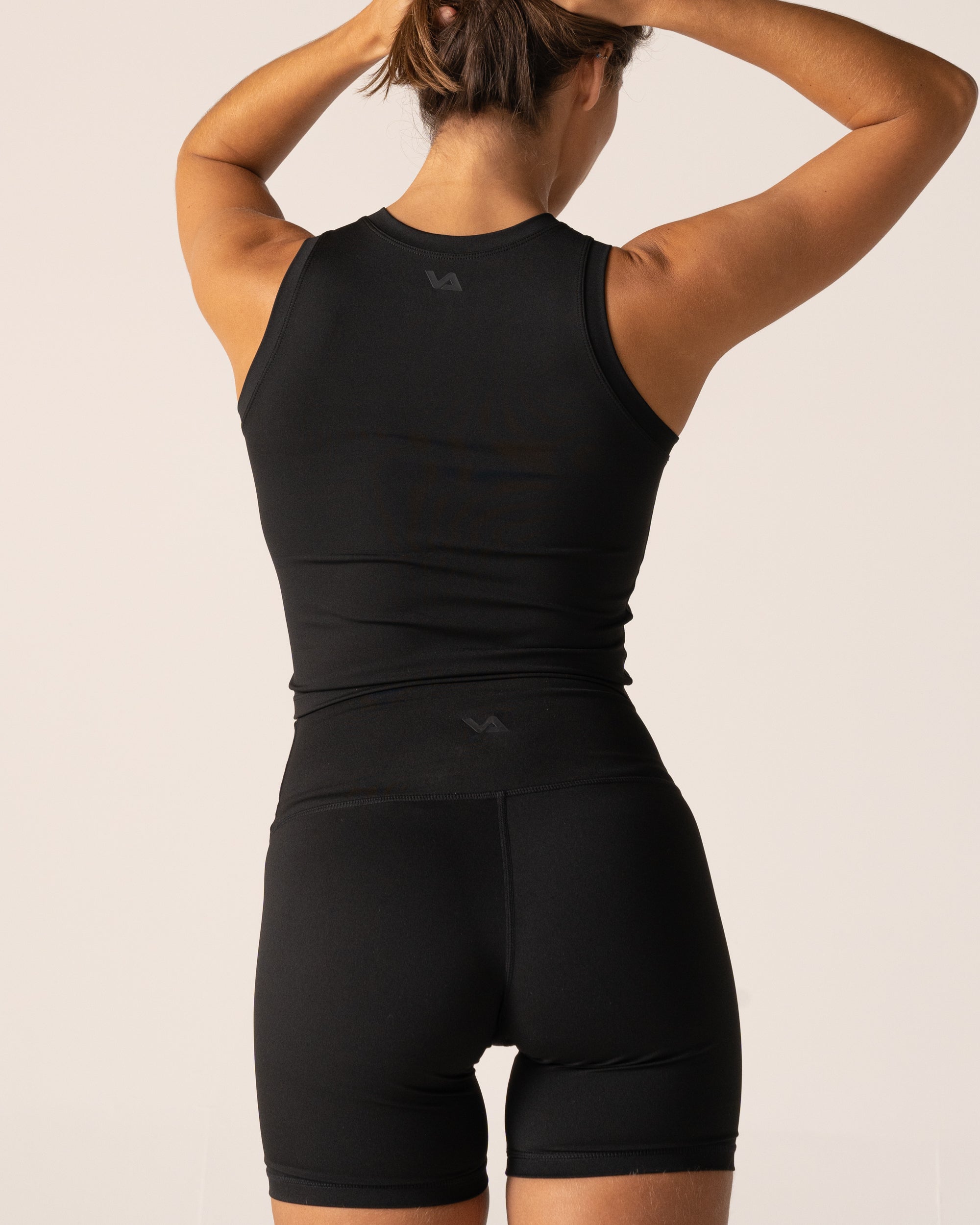 Jet Black Fitted Tank - Back View