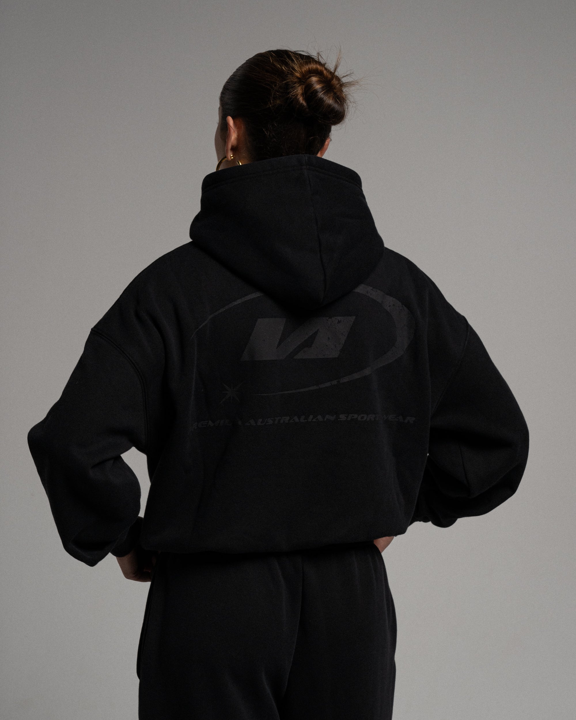 Shadow Black Star Training Hoodie - Back View