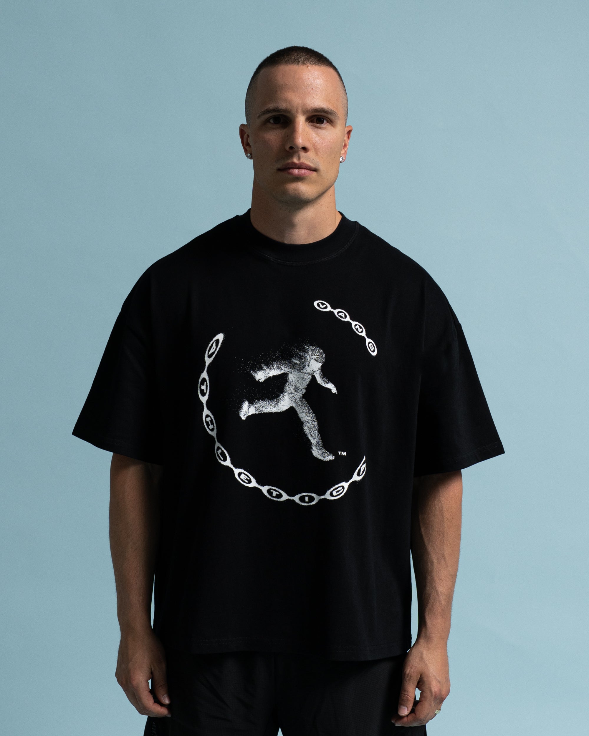 Black Motion Cropped T-Shirt  - Front View