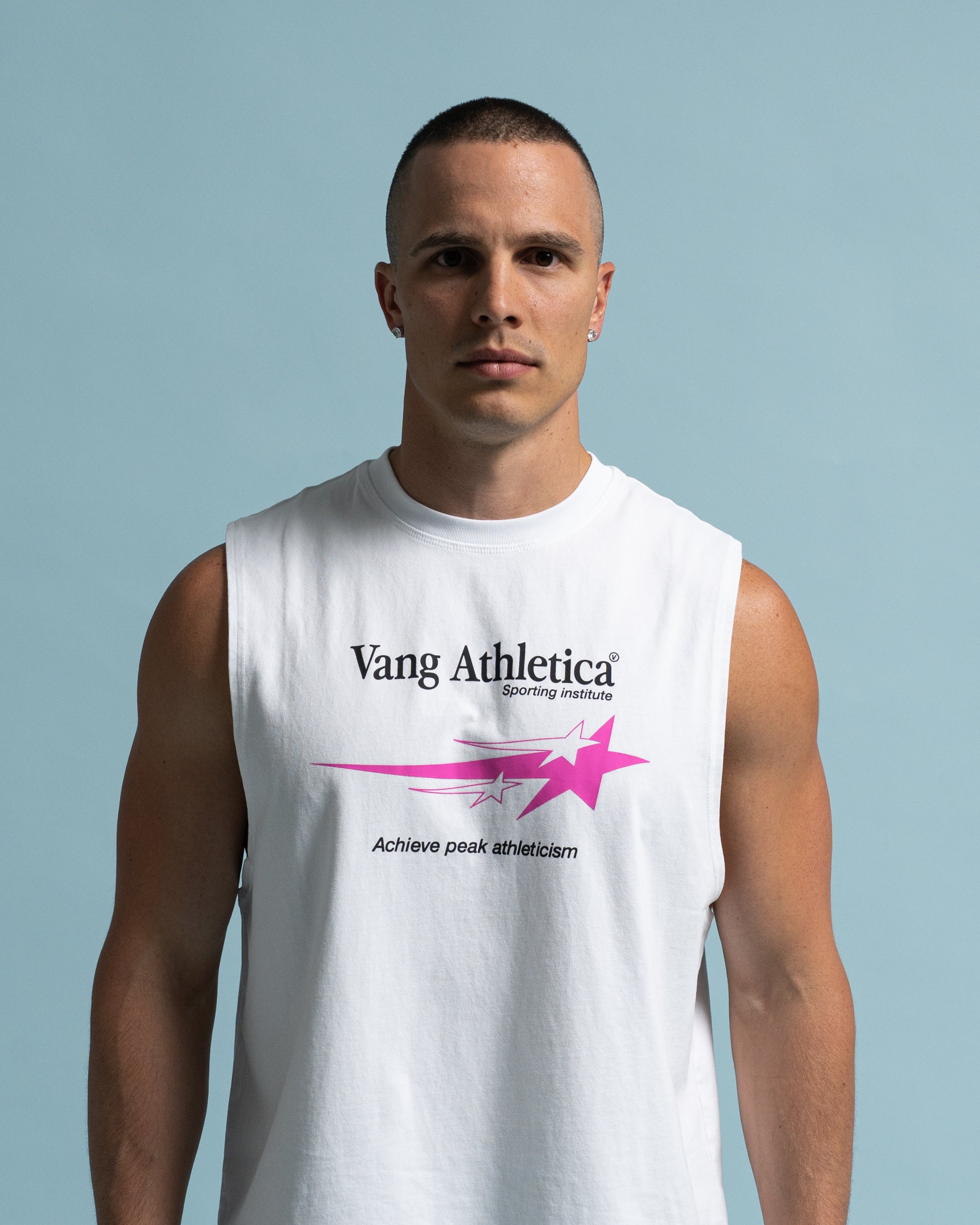 White Sporting Institute Tank - Front View