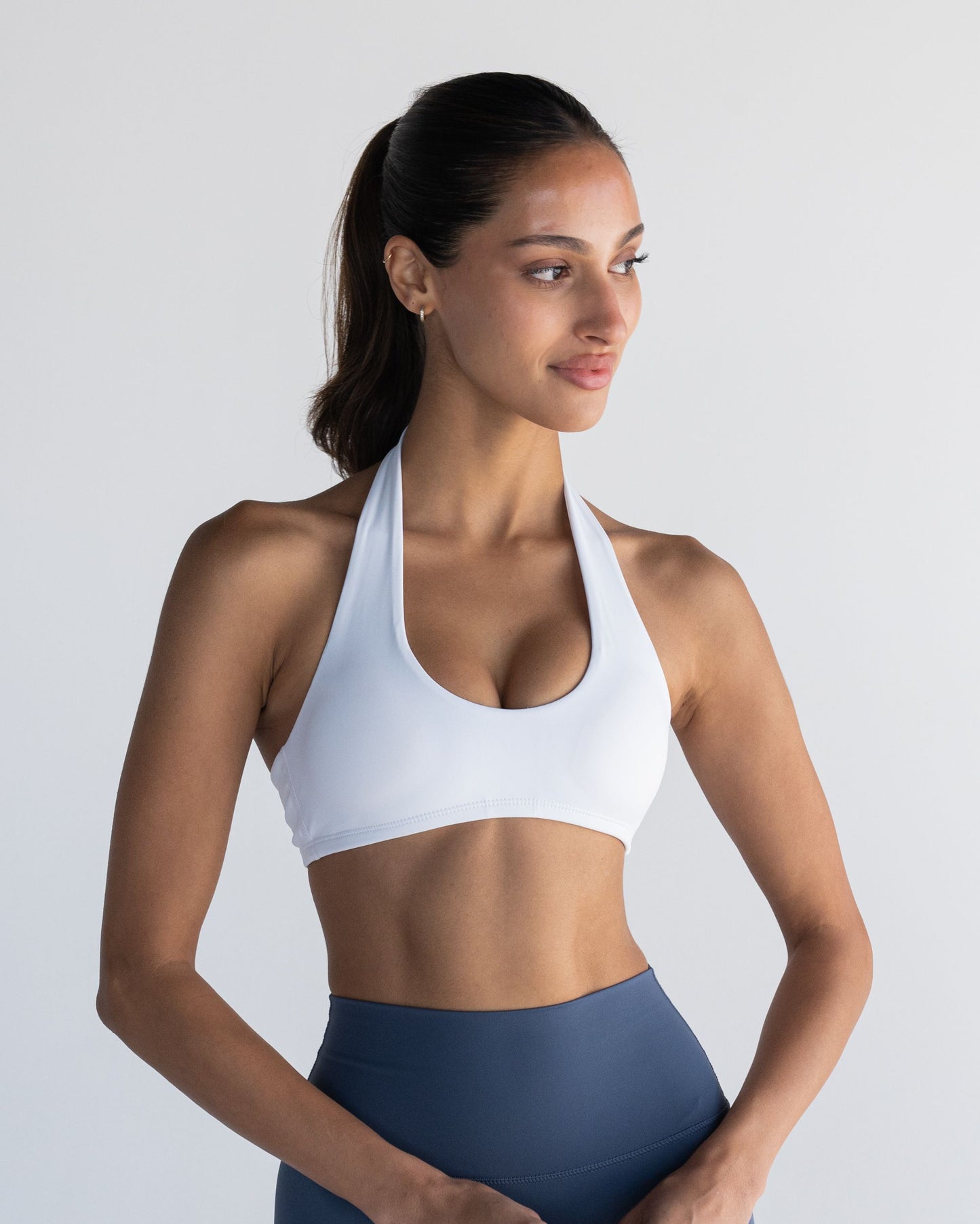 Halter Crop - White