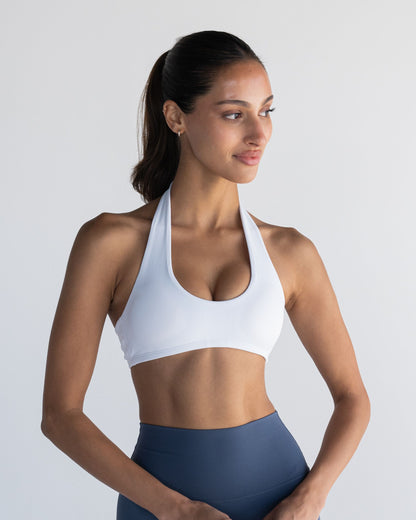 Halter Crop - White