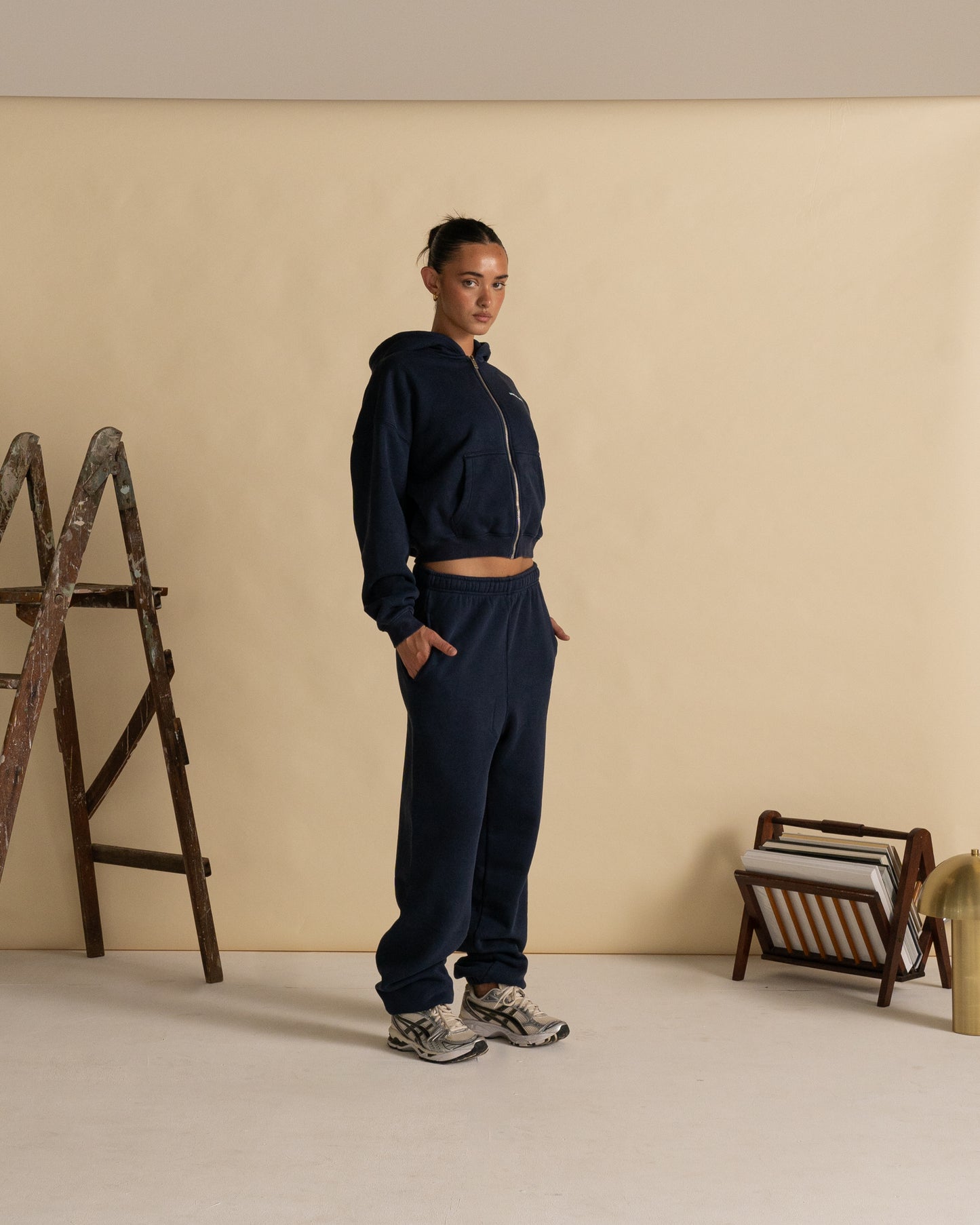 Star Training Zip-Up Hoodie - Washed Navy