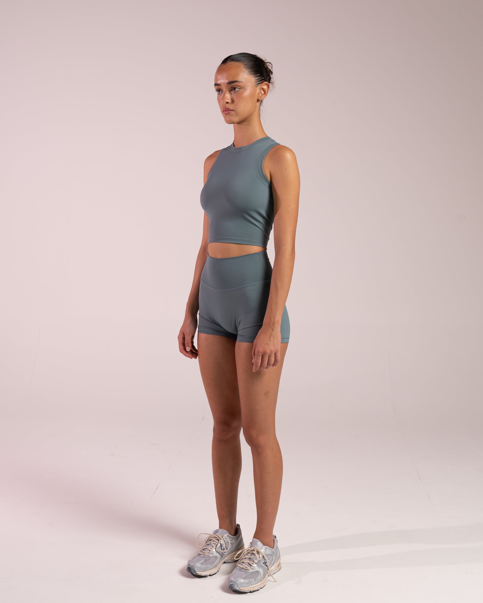 Moss Green Fitted Tank - Side View